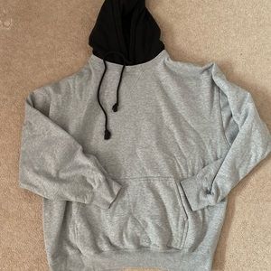 brandy melville colourblock hoodie - grey & black
